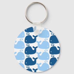 クジラのシルエットのプリントKeychain キーホルダー