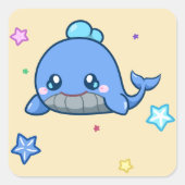 クジラのシール スクエアシール (正面)