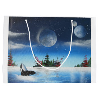 クジラのジフトバッグのブリーチング ラージペーパーバッグ