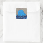 クジラのステッカー スクエアシール (バッグ)