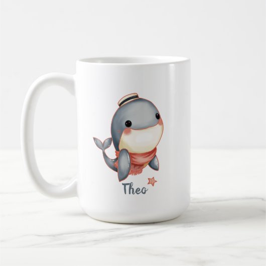 クジラのハロー! コーヒーマグカップ (左)