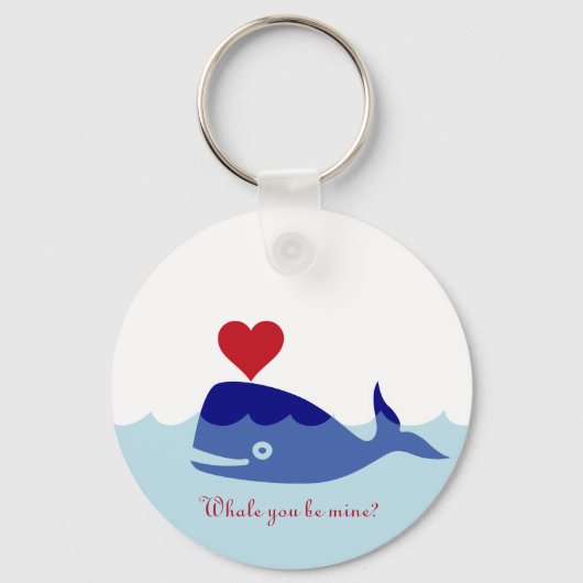クジラのバレンタインデーKeychain キーホルダー (正面)