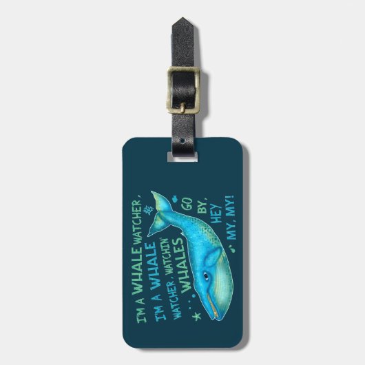 クジラのパーソナライズな監視家族休暇の巡航 ラゲッジタグ (正面縦)