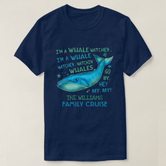 クジラのパーソナライズな監視家族休暇の巡航 Tシャツ
