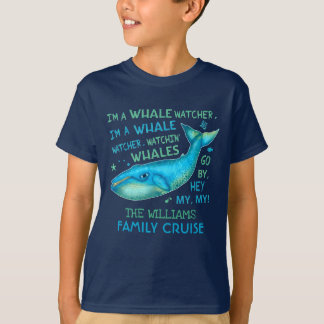 クジラのパーソナライズな監視家族休暇の巡航 Tシャツ