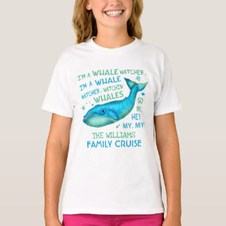 クジラのパーソナライズな監視家族休暇の巡航 Tシャツ
