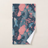 クジラのフローラカラフルパタパーソナライズされたーン バスタオルセット (ハンドタオル)