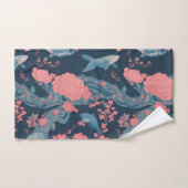 クジラのフローラカラフルパタパーソナライズされたーン バスタオルセット (ハンドタオル)