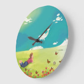 クジラのプリンスクジラ観戦アクリル壁時計 ラージ壁時計 (傾斜)