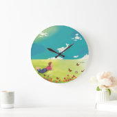 クジラのプリンスクジラ観戦アクリル壁時計 ラージ壁時計 (ホーム)