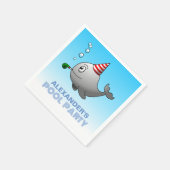クジラのプールパーティー スタンダードカクテルナプキン (角)