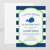 クジラのベビーシャワー招待状 赤ちゃん男の子 招待状 (正面/裏面)