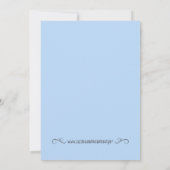 クジラのベビーシャワー招待状 青 招待状 (裏面)