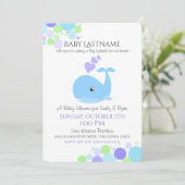 クジラのベビーシャワー 招待状 (スタンド正面)