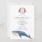 クジラのマリタイムな結婚式のブライズメイドランチョン 招待状 (正面)