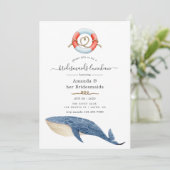クジラのマリタイムな結婚式のブライズメイドランチョン 招待状 (スタンド正面)