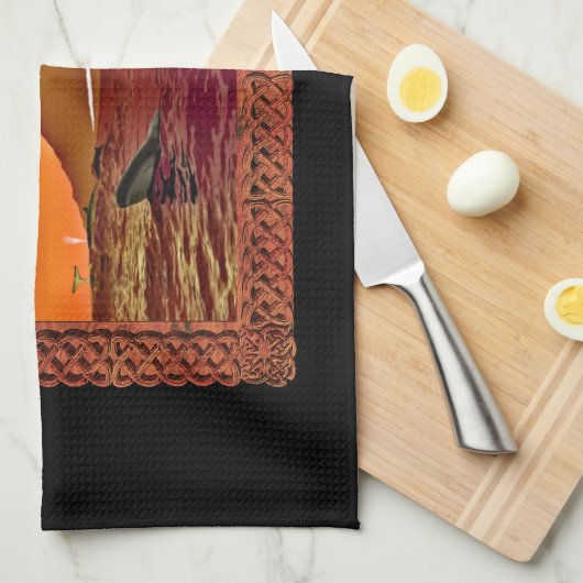 クジラのラグナロク キッチンタオル (四つ折り)