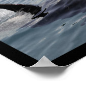 クジラの写真が複数 ポスター (角)