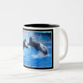 クジラの写真の陶磁器のコーヒー・マグ ツートーンマグカップ (正面右)