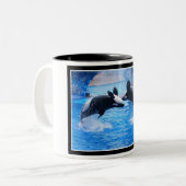 クジラの写真の陶磁器のコーヒー・マグ ツートーンマグカップ (正面左)