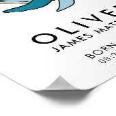 クジラの出生統計 赤ちゃん男の子 ポスター (角)