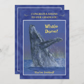 クジラの卒業パーティー招待状 招待状 (正面/裏面)