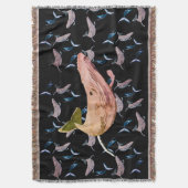 クジラの友達と泳ぐ スローブランケット (正面縦)