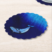 クジラの垂直方向の移動シーンを下へ(海深度) ペーパーコースター (アングル)