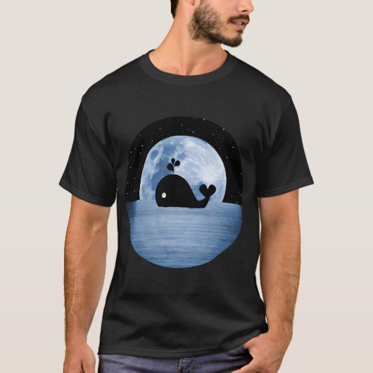 クジラの夜の泳ぎ - 青 Tシャツ (正面)