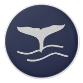 クジラの尾のパターン海軍とグレー セラミックノブ (正面)