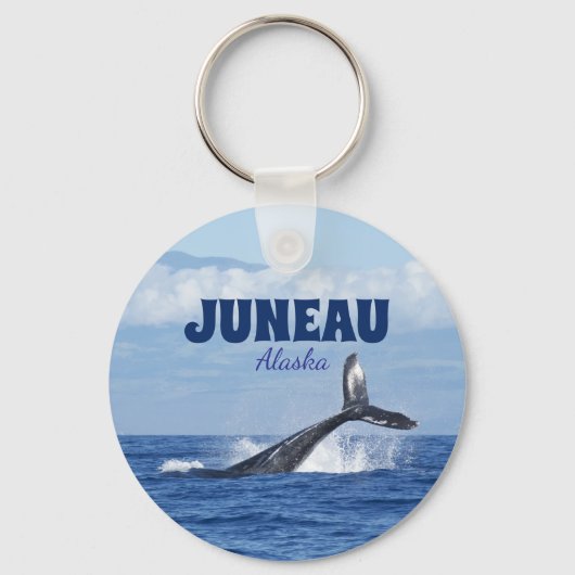 クジラの尾の景色 ジュノー アラスカ キーチェーン ギフト キーホルダー (正面)