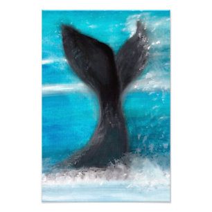 クジラの尾の水色 フォトプリント           