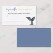クジラの尾の赤ちゃんシャワーおむつラッフル エンクロージャーカード (正面/裏面)