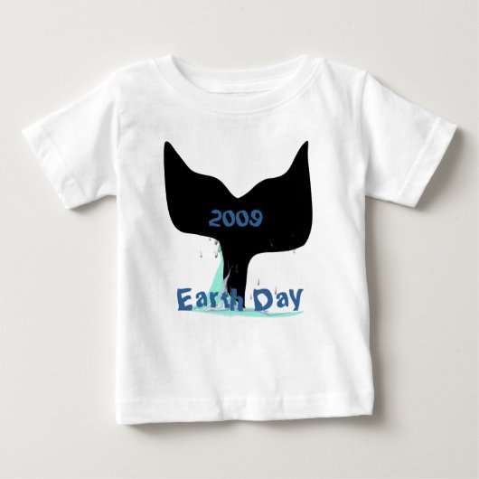 クジラの尾ビッグシルエットTシャツ ベビーTシャツ (正面)