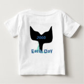 クジラの尾ビッグシルエットTシャツ ベビーTシャツ (裏面)