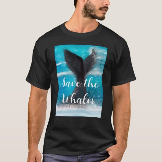 クジラの尾救鯨 Tシャツ (正面)