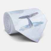 クジラの尾水彩画 ネクタイ (ロール)