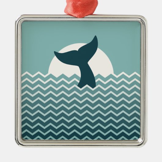 クジラの尾 メタルオーナメント (正面)
