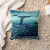 クジラの尾 海上 オーダーメイド クッション (ブランケット)