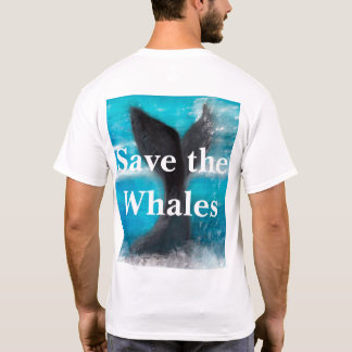 クジラの尾 – 白救いクジラ Tシャツ