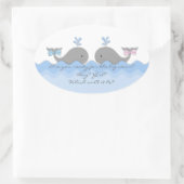 クジラの性別でシールを明らかにする 楕円形シール (バッグ)