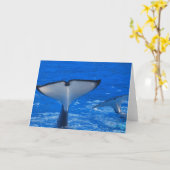 クジラの挨拶状の尾 カード (黄色い花)