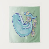 クジラの捕鯨 タペストリー (正面)