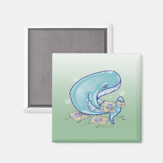 クジラの捕鯨 マグネット (正面/裏面)