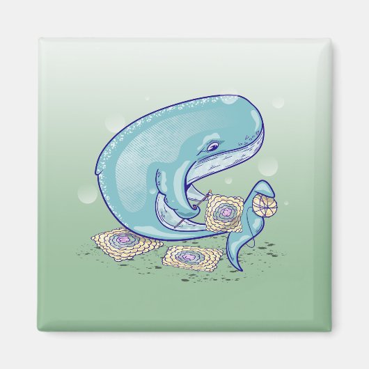 クジラの捕鯨 マグネット (正面)