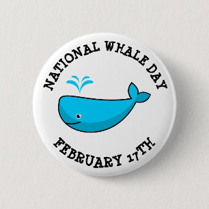 クジラの日2月17日ホリデーボタン 缶バッジ