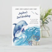 クジラの楽しい時間 2歳の誕生日パーティー 招待状 (スタンド正面)
