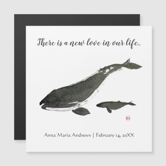 クジラの母とベビーパーソナライズされた (正面/裏面)