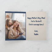 クジラの母と子 フォト ネイビーブルー 母の日 カード (内部)