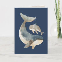 クジラの母と子 フォト ネイビーブルー 母の日